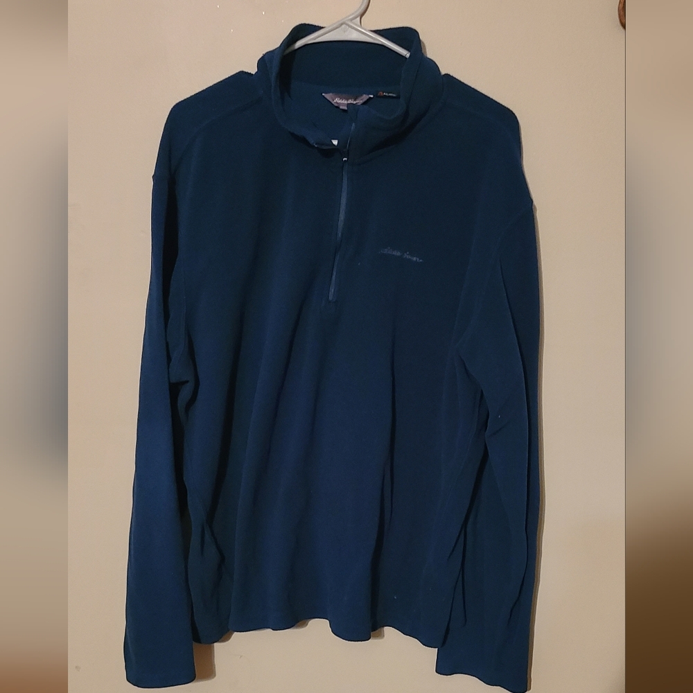 Eddie Bauer Men's Green-Blue Fleece Sweatshirt Size XL